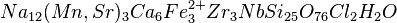 Na_{12}(Mn,Sr)_{3}Ca_{6}Fe^{2+}_{3}Zr_{3}NbSi_{25}O_{76}Cl_{2}·H_{2}O